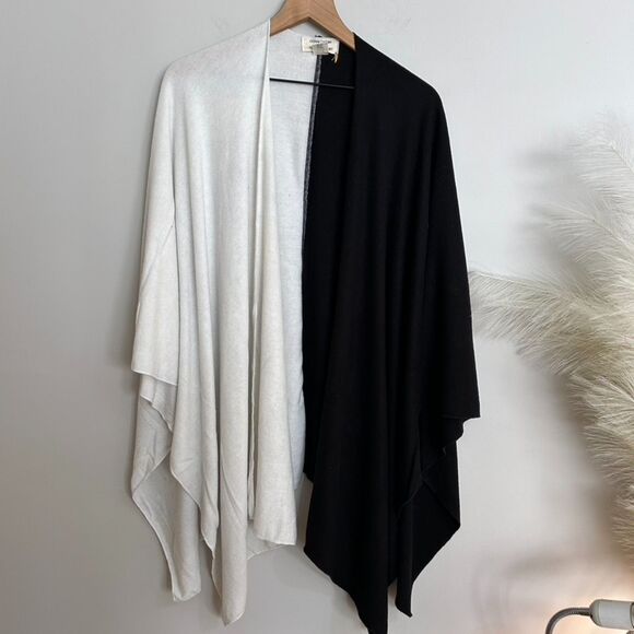 Donni Two Tone Black and White Cape Scarf - Picture 1 of 7